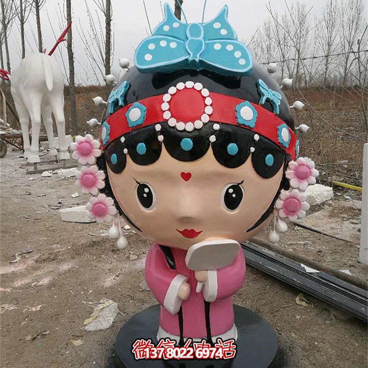 玻璃鋼彩繪卡通戲曲人物雕塑，裝點(diǎn)城市公園廣場